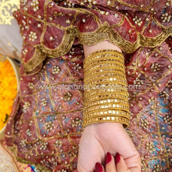 Sheesha Bangle Set for Women with Traditional Mirror Work Design