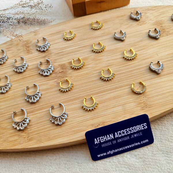 Antique Septum Nose Ring with Intricate Traditional Detailing