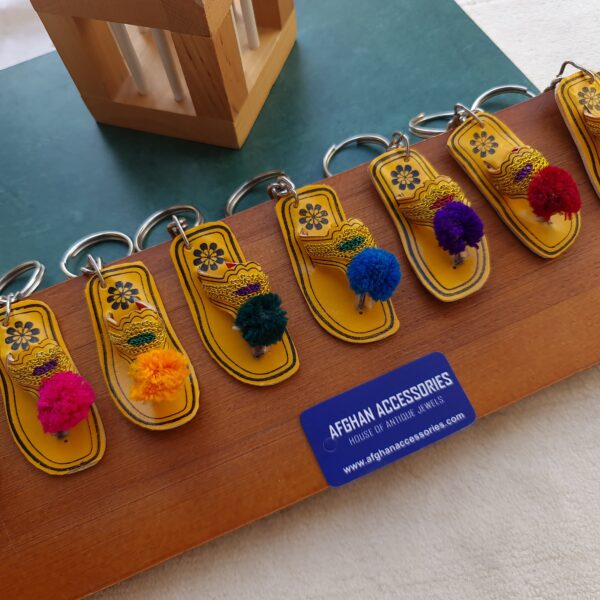 Embroidered Kolhapuri Keychain with Colorful Traditional Detailing