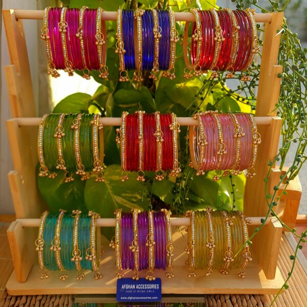 Jelly Bangles Set for Women with Colorful Glossy Design