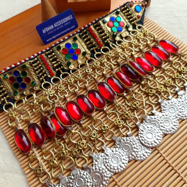 Afghan heavy vintage bridal choker set Red Color