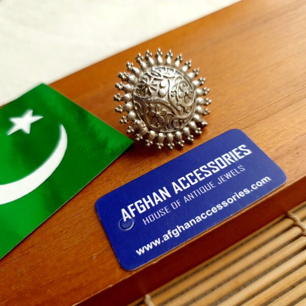 Antique oxidized statement Phulkari ring