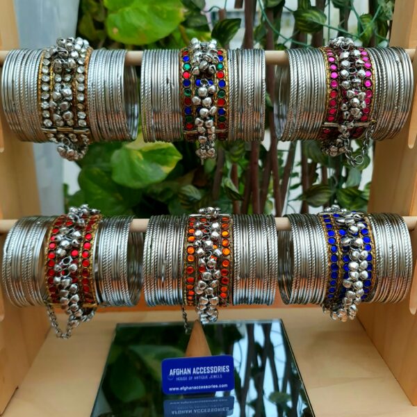 Ethnic Afghan Handcrafted RAQSAM Bangle Set with Traditional Detailing