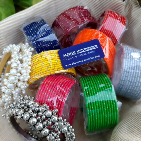 Metallic Gajra Bangle Deal with Traditional Gajra-Inspired Detailing