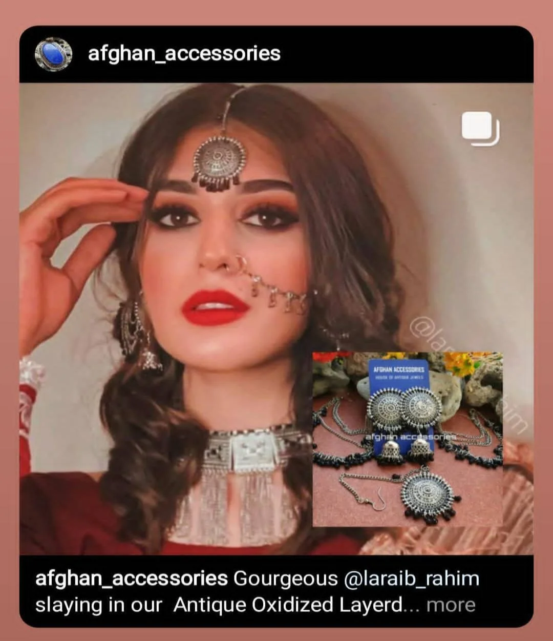 Customer wearing Afghan Accessories