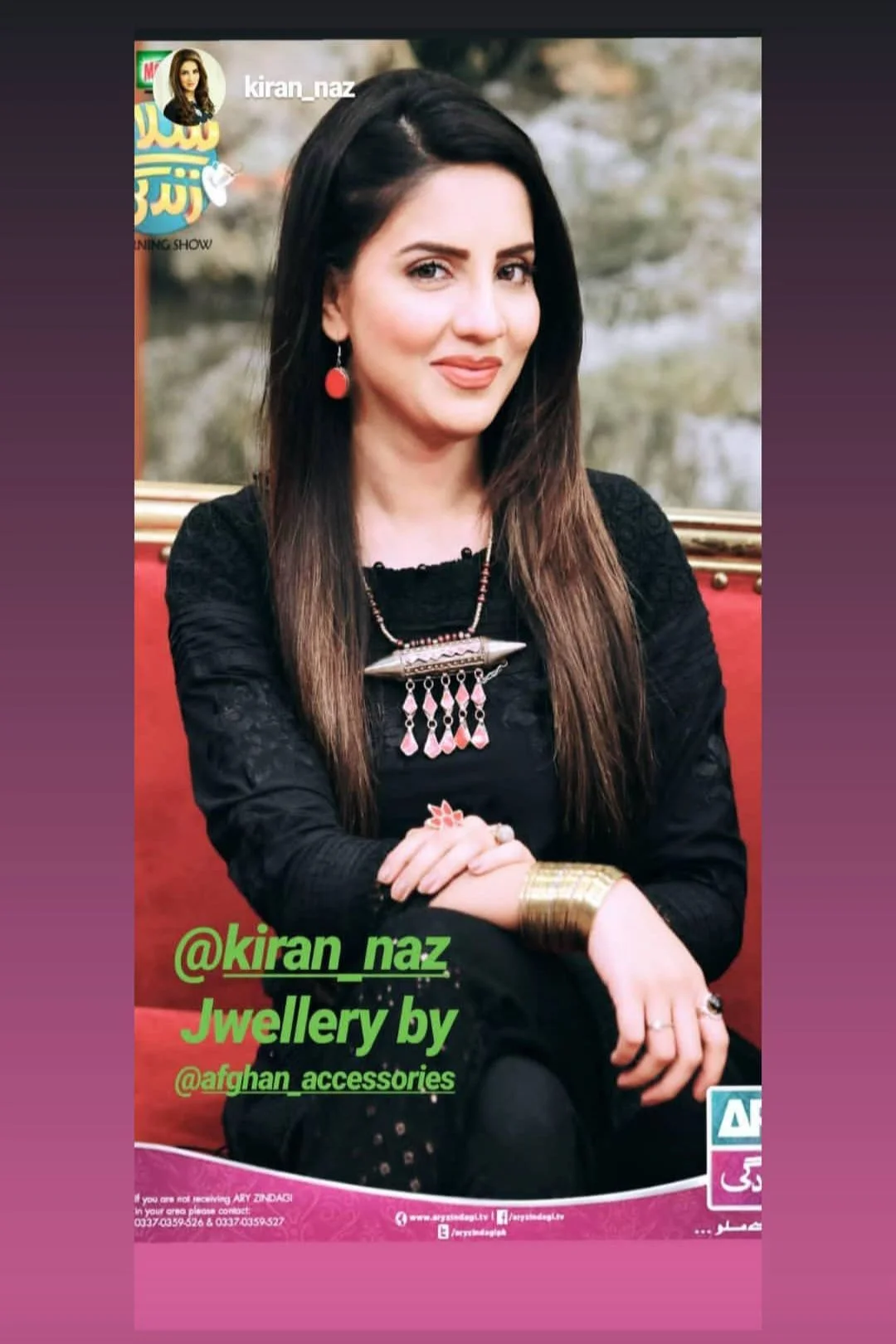Customer wearing Afghan Accessories