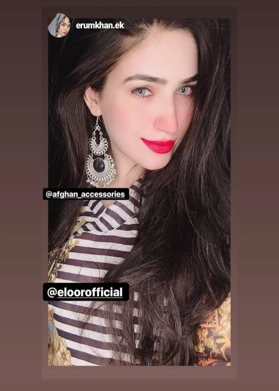 Customer wearing Afghan Accessories