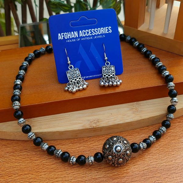 Antique premium german silver banjarah necklace set